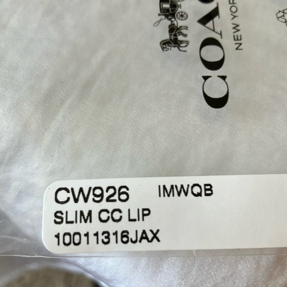 Coach: Tan Slim Credit Card Holder with Pink Lips- Wallet - Picture 3 of 16